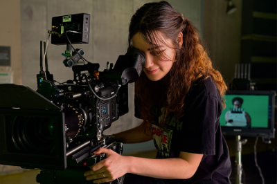 Film student using a Sony camera